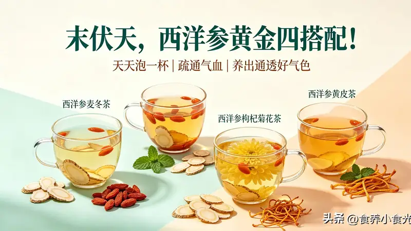 末伏天,西洋参黄金四搭配!天天泡一杯,疏通气血养出通透好气色