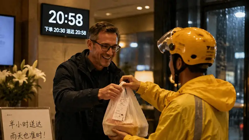 德国人点外卖,半小时送到酒店,他直呼服了比我准时!