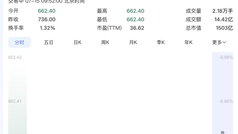 存储芯片龙头，一字跌停！