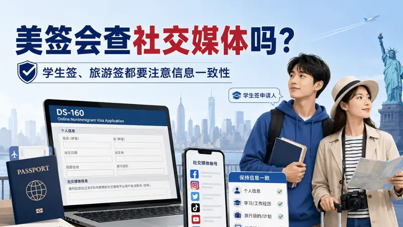 美签会查社交媒体吗?学生签和旅游签都要注意