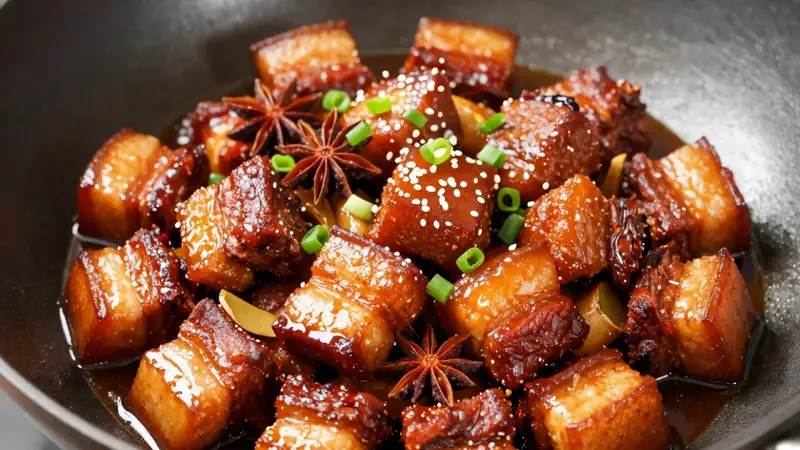 红烧大肉配白米饭,肥而不腻关键看这一步,掌握火候绝不出水