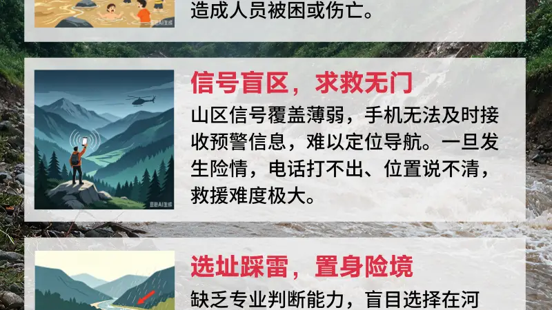 汛期露营潜藏哪些风险?省气象局、省文化和旅游厅联合推出的这份气象灾害防御明白卡请收好