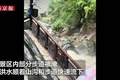 云南虎跳峡景区强降雨致房屋倒塌，山洪沿着步道流下，景区已暂停营业