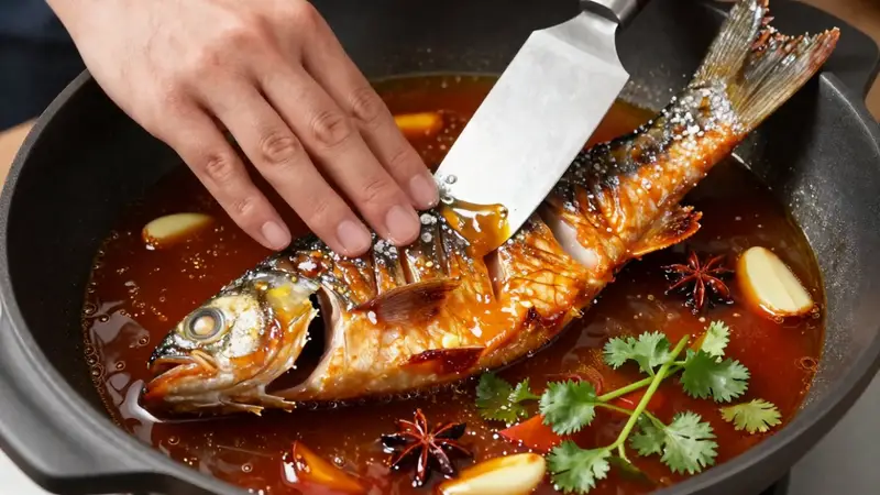 锅烧鲇鱼去腥关键:嫩滑入味不脱骨的家常做法