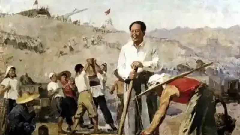 毛主席去南泥湾视察，王震请客吃烧鸡，饭后主席悄悄将鸡架塞兜里
