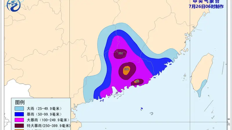 台风“红霞”一日连跳三级，将深入内陆制造大范围强降雨