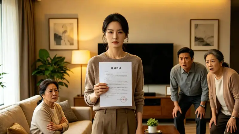 小姑子闹4天不吃饭，丈夫全家逼我交出年终分红，我拿出分居协议