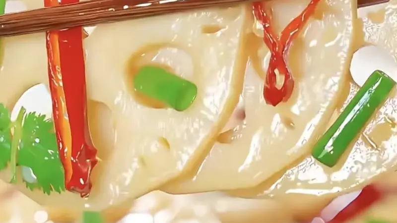 凉拌藕片:清脆鲜香入味