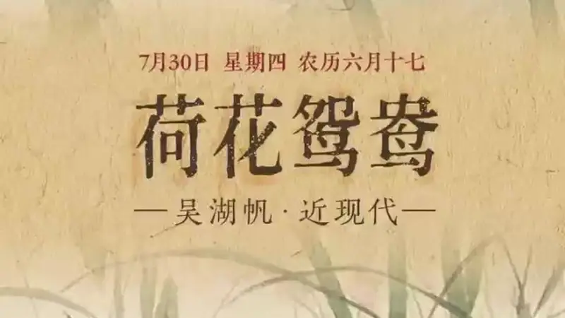图知道|《荷花鸳鸯》:荷静鸳双 清辉满塘