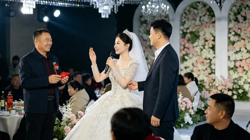婚礼上，公公笑着递给我一个空红包，丈夫让我别计较，我拿起麦克风，一句话让他家在全城抬不起头