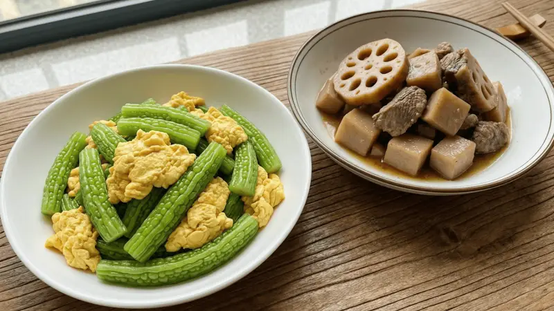 三伏天养生菜谱:苦瓜炒蛋莲藕排骨,应季食材越吃越精神