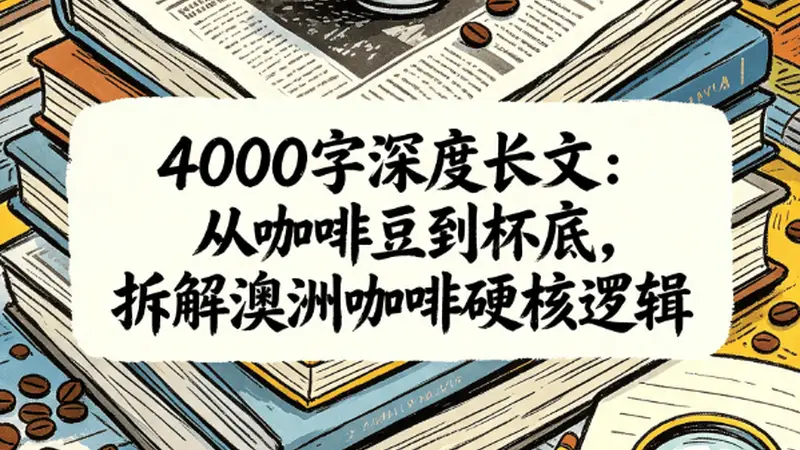 4000字深度长文：从咖啡豆到杯底，拆解澳洲咖啡硬核逻辑